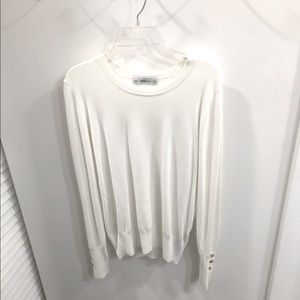 Zara White Basic Knit Sweater